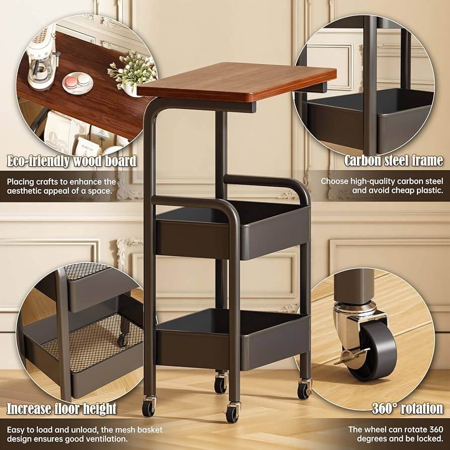 Rolling 3-Layer Table