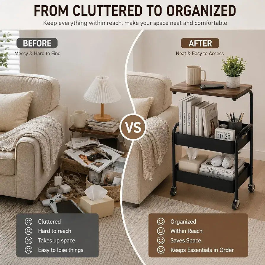 Rolling 3-Layer Table