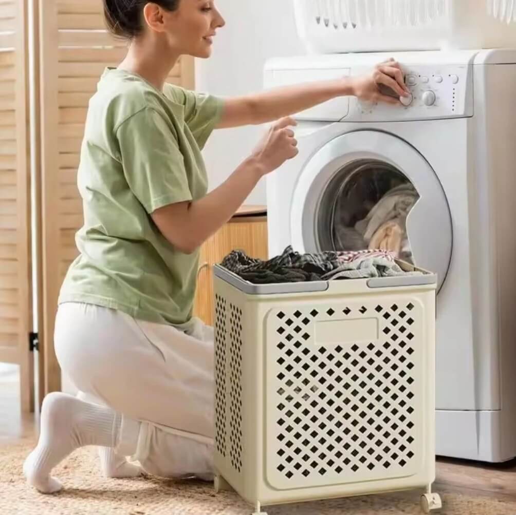 Rolling Foldable Laundry Basket