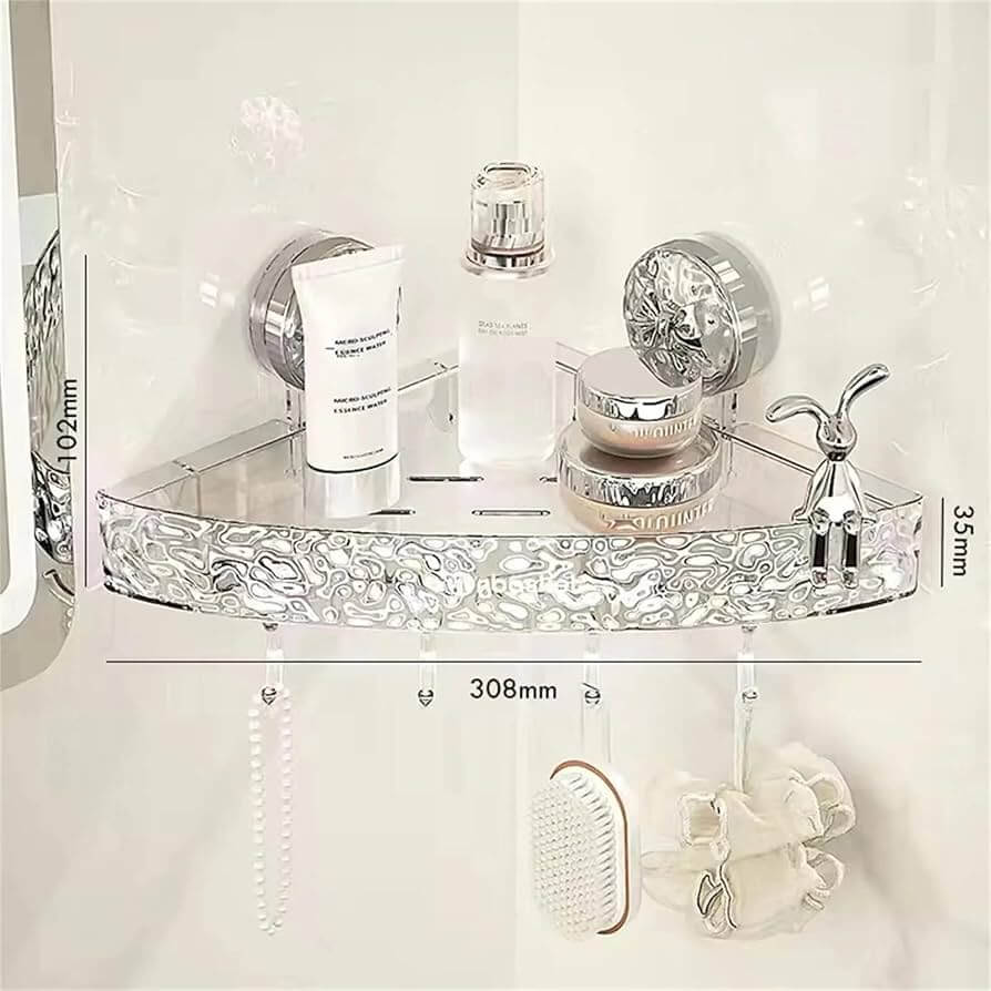 Suction Corner Crystal Shelf
