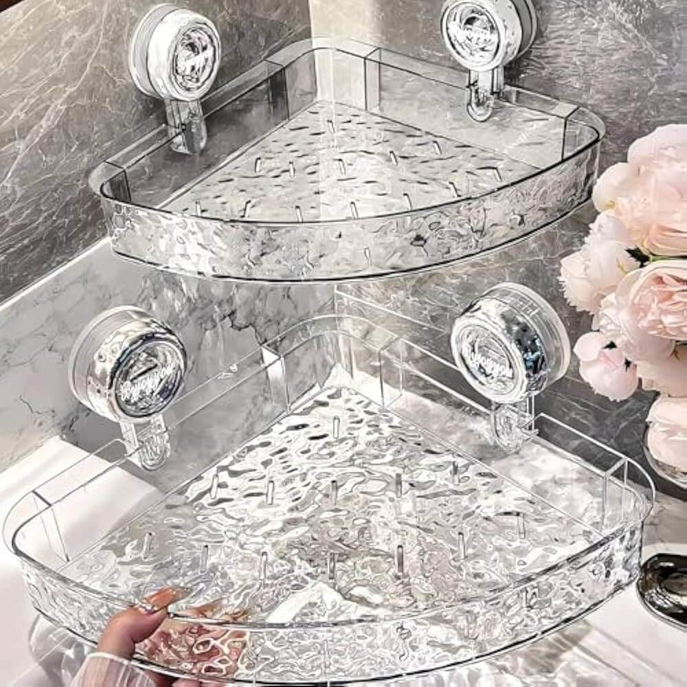 Suction Corner Crystal Shelf