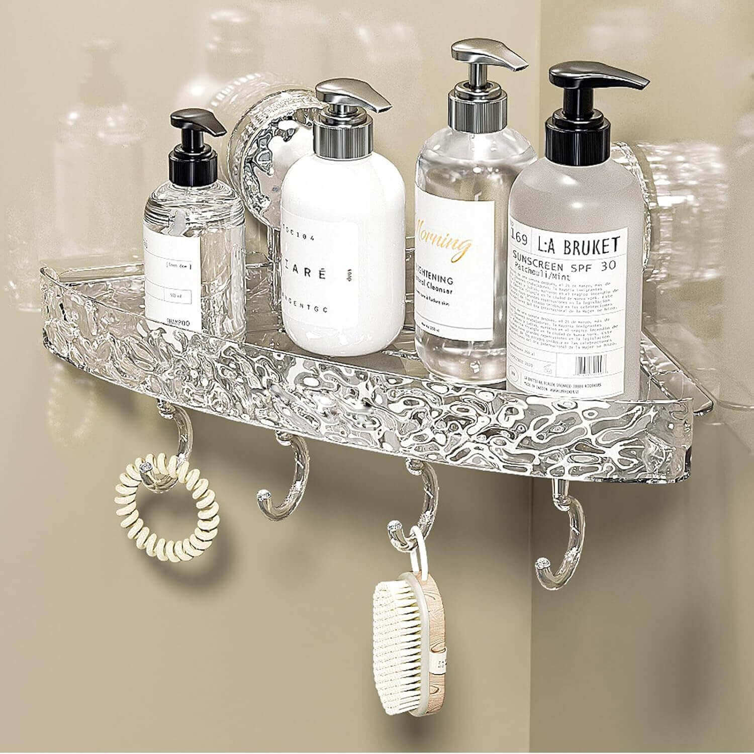 Suction Corner Crystal Shelf