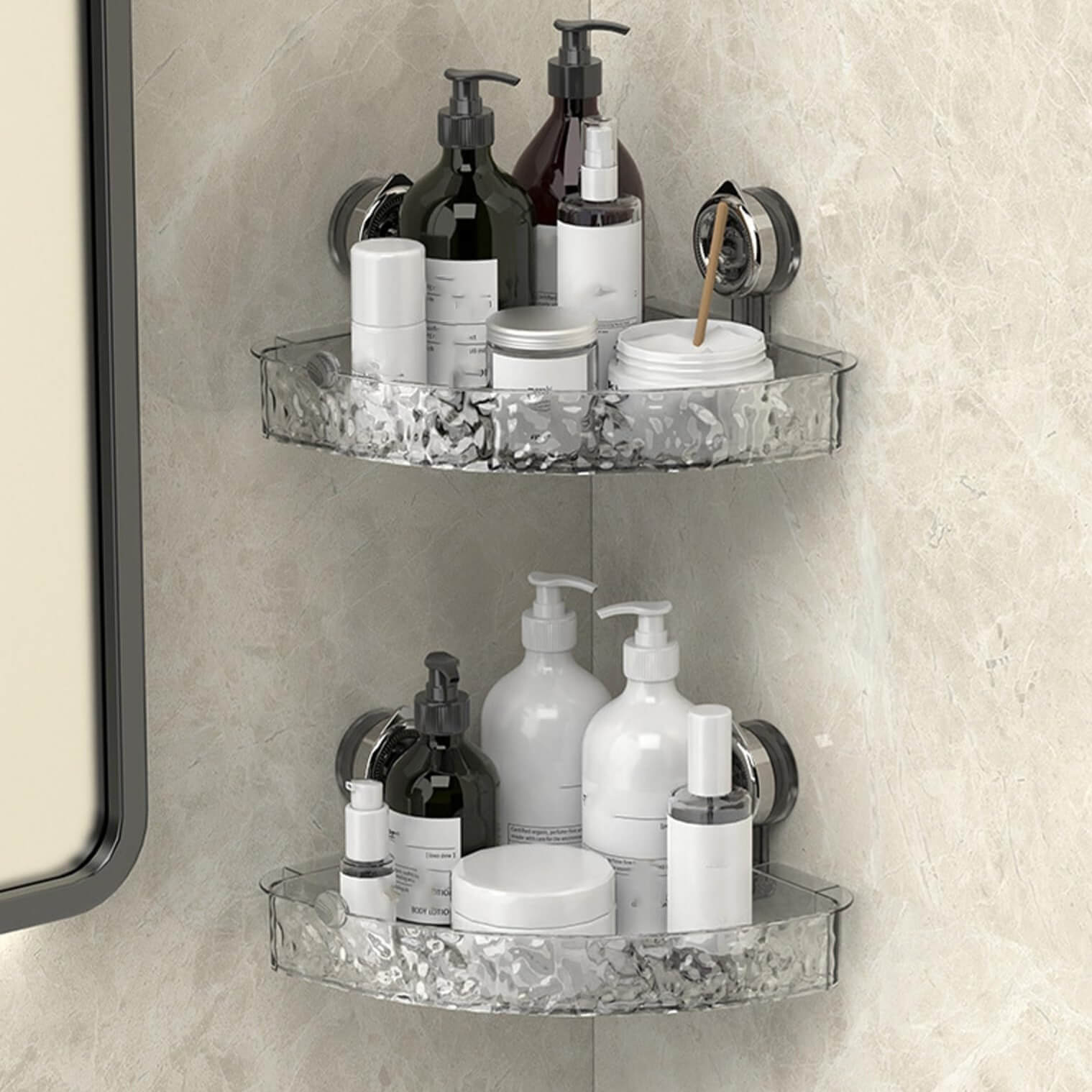 Suction Corner Crystal Shelf