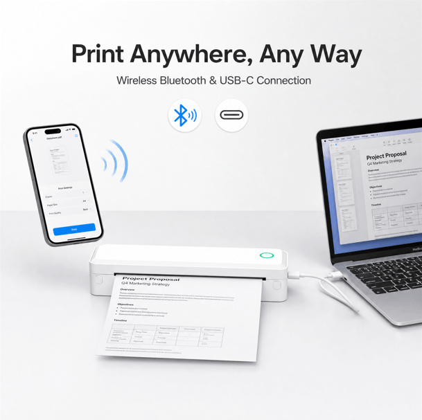 Wireless Thermal A4 Printer